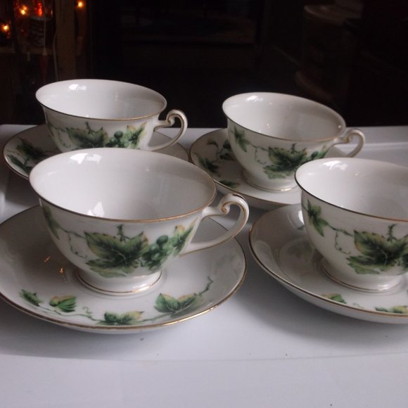 vintage fine bone china occupied japan tea cups &saucers. set of 4 - Picture 1 of 4